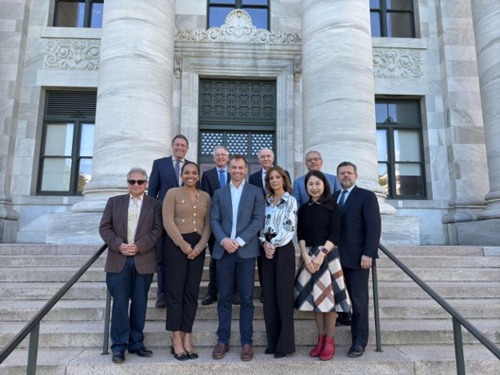 Photo of Dr. Buchanan with Harvard dental school board